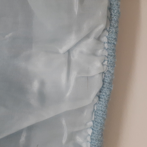 Vintage 1950's/60's BLUE WOOL KNIT Pearl Beaded Sweater Blouse Top - Picture 10 of 10